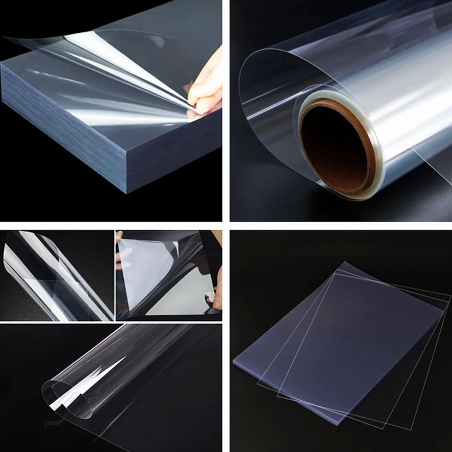 COYOUCO 0,3mm Klare PET-Folie Rolle, Polyester-Trennfolie, Hitzebeständige Isolierfolie, Kunststoffplatte 1/5/50m für Elektronik, DIY, Basteln,0.61x50m