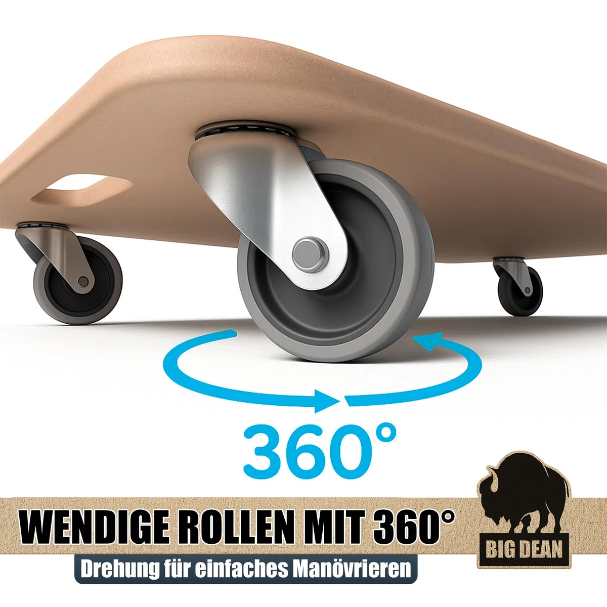 BigDean 3X Möbelroller Transportroller 250kg Rollbrett MDF Möbel Hund Roller
