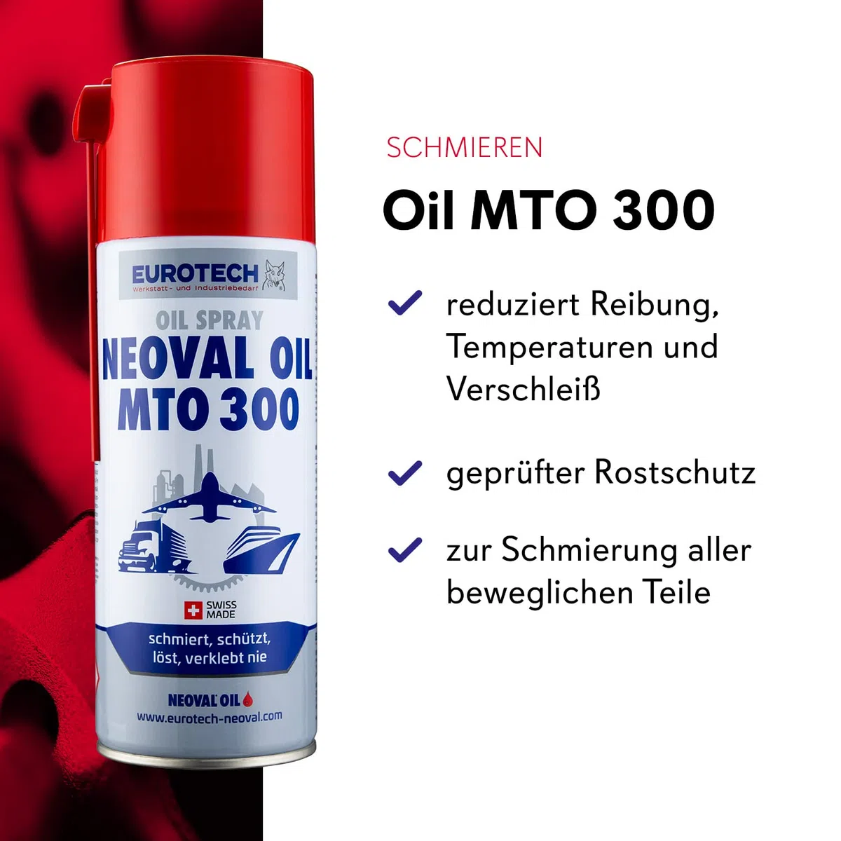 OIL MTO300 Mineralöl Spray (400ml) • Schmieröl Spray für Industrie und Heimbedarf • Schmiermittel für alle beweglichen Teile aus Metall und Kunststoff