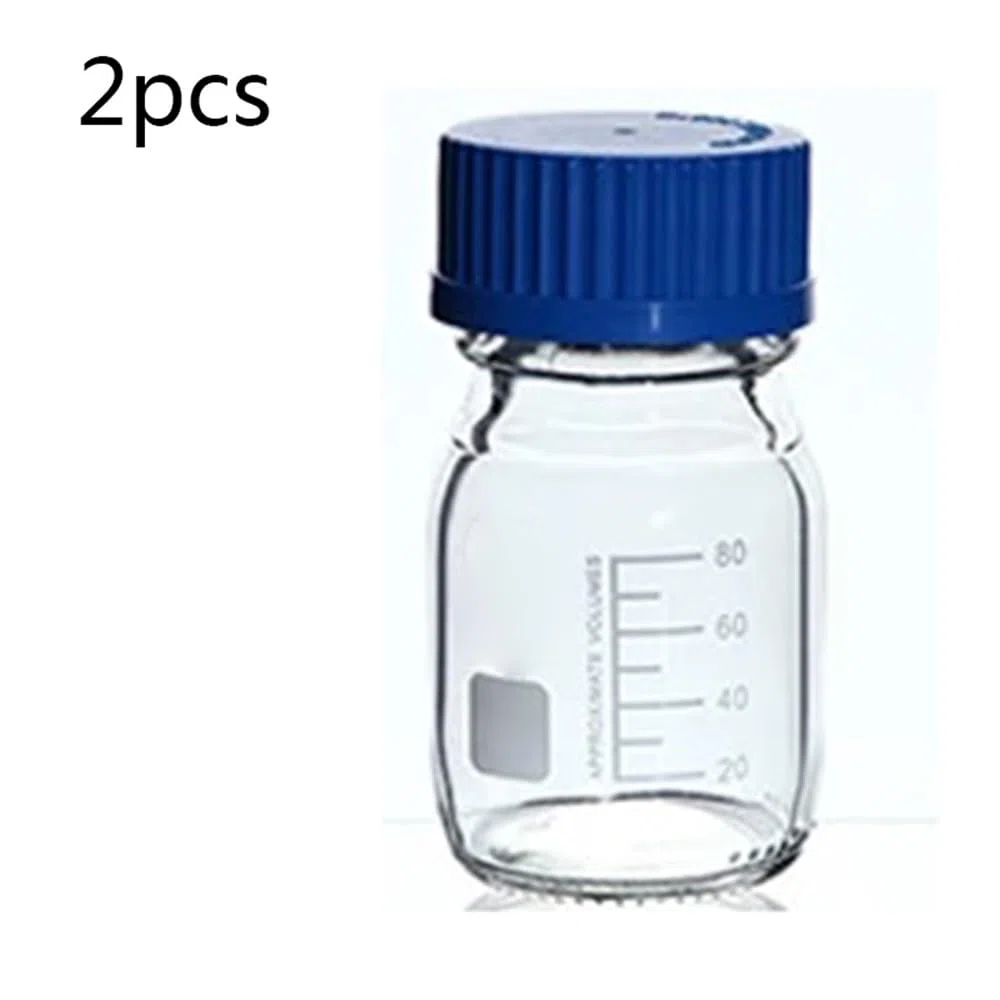 25 ml bis 1000 ml Laborflasche, transparent/braun, mit Schraubverschluss, versiegelt, Glas, Laborflasche(50ml 2pcs)