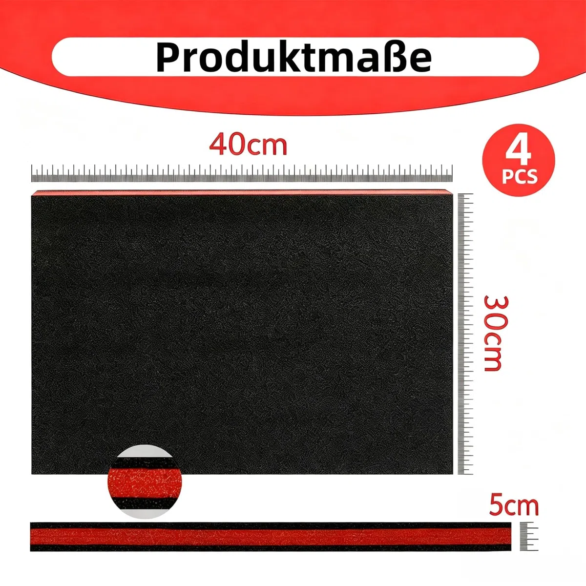 4 Stück Multilayer Schaumstoff Werkzeugeinlage 40 x 30 x 5cm Schaumstoff Zuschnitt Stoßdämpfend Antistatisch Schaumstoffeinlage für Transport Schaumstoffeinlage Werkzeug für Verpackung Lagerung DIY