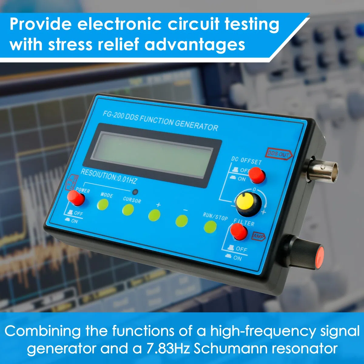 FG-200 DDS Function Generator 1-500kHz USB Ultra Genauigkeit Stabilität 140 x 80 x 26 mm Frequenzgenerator mit Schumann Wellengenerator Funktionssignalgenerator Signalgenerator Funktionsgenerator