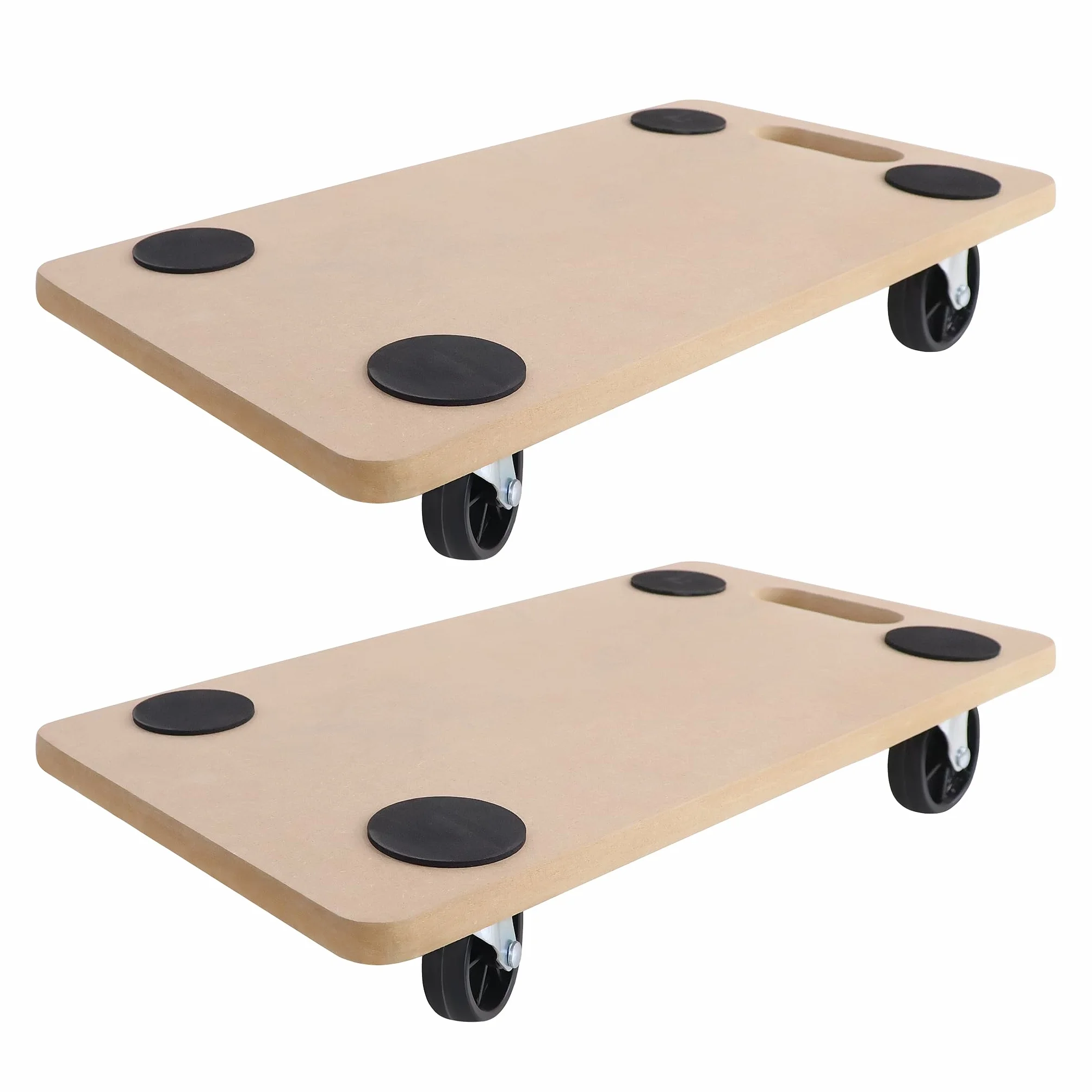 Transportroller 2X Rollbrett aus MDF, Möbelroller Transporthilfe bis zu 200 kg Traglast – 580x290x108 mm