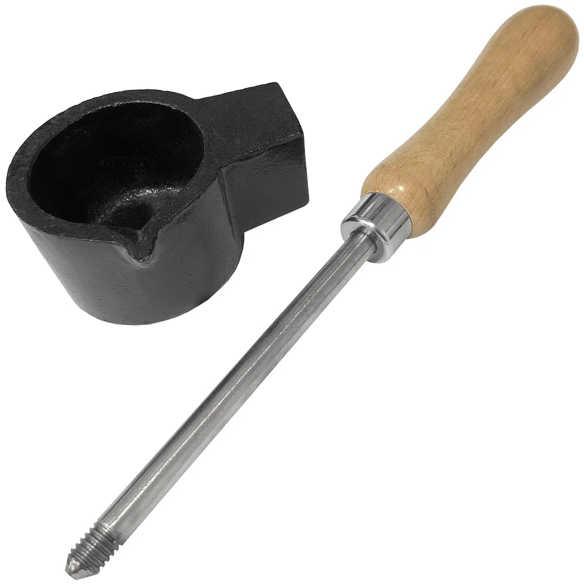 Schmelztiegel mit Schmelzgriff aus Gusseisen, Gold- und Silberfarben, Mixwerkzeug