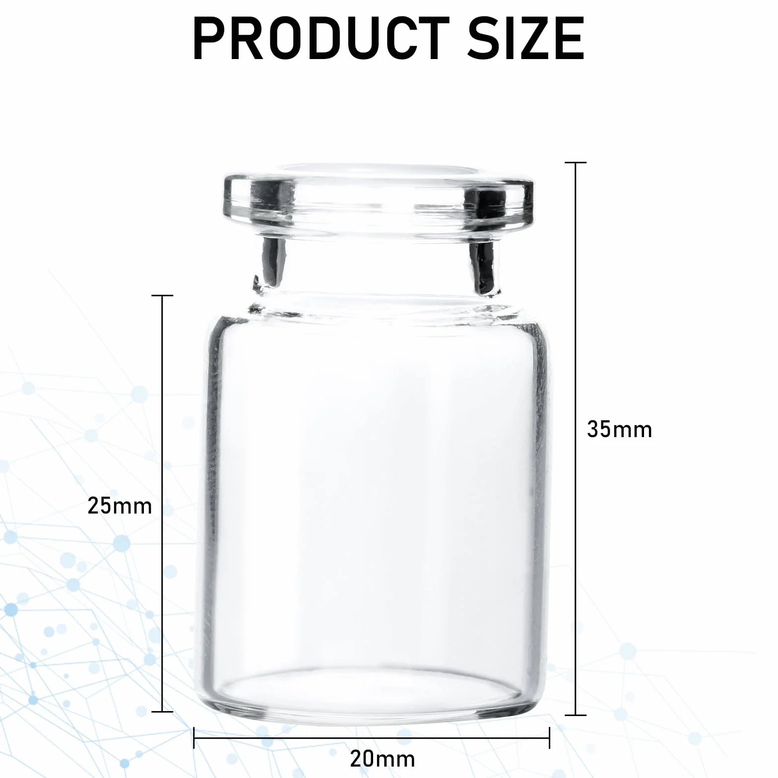 Versiegelte Probenfläschchen, 5 ml, transparente Glasfläschchen mit selbstheilendem Injektionsanschluss, 10 Stück