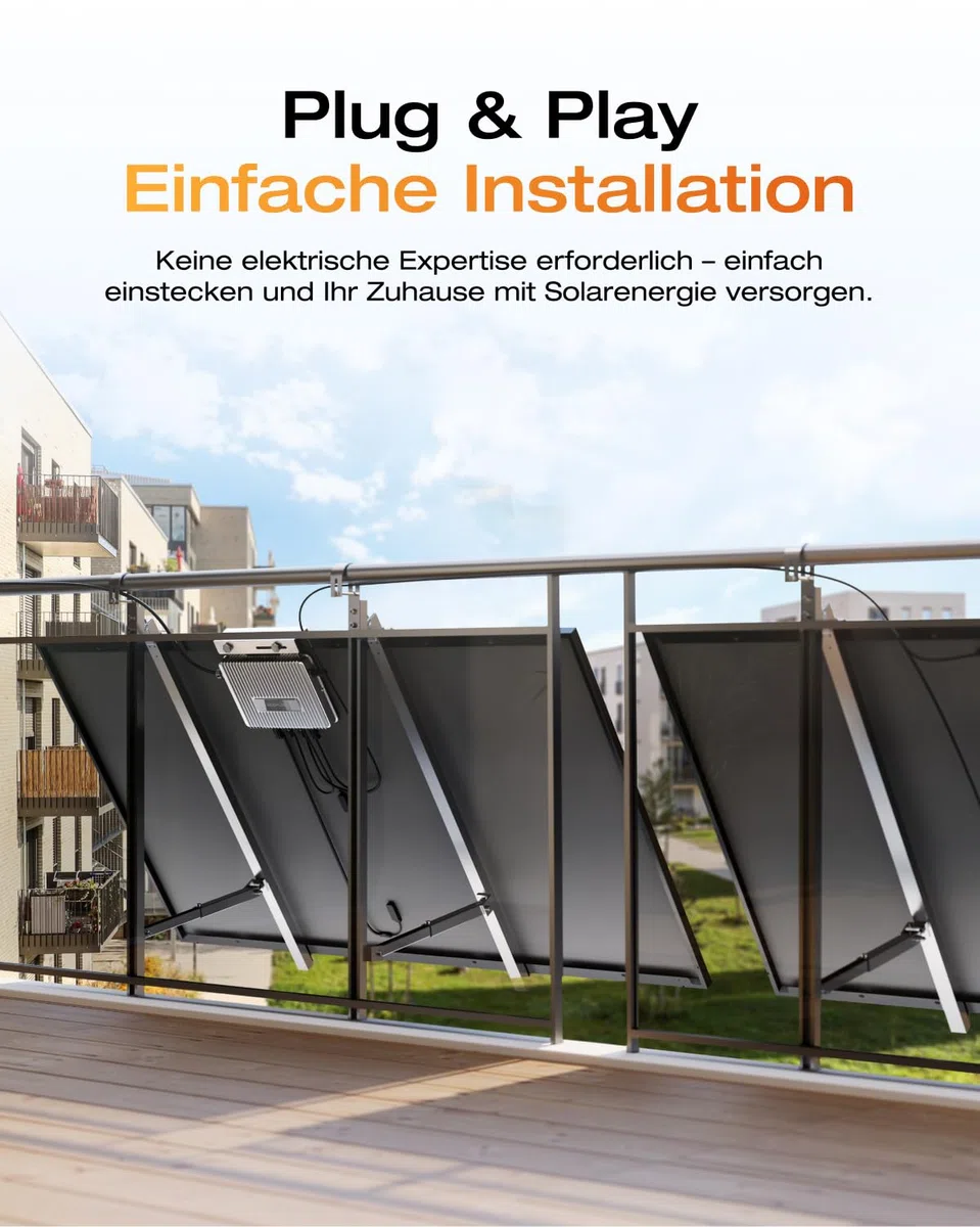 EcoFlow Stream Mikro-Wechselrichter 800W 0% VAT, Intelligenter Solarwechselrichter WLAN für Balkonkraftwerk, PV-Wechselrichter für 2 Solarpanele, IP67 wasserdicht, integrierter MPPT, App-Steuerung