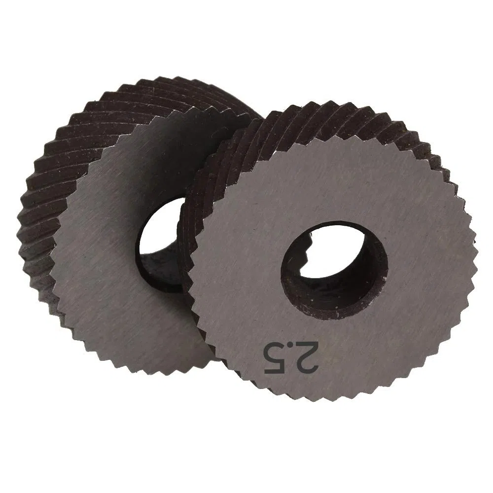 YIJIAN Pair of 2.5mm Wälzfräser Rad Rändelrad Strukturierter Knurled Lathe Prägeradabschnitt Werkzeugmaschinen Zubehör Rändelfräswerkzeuge