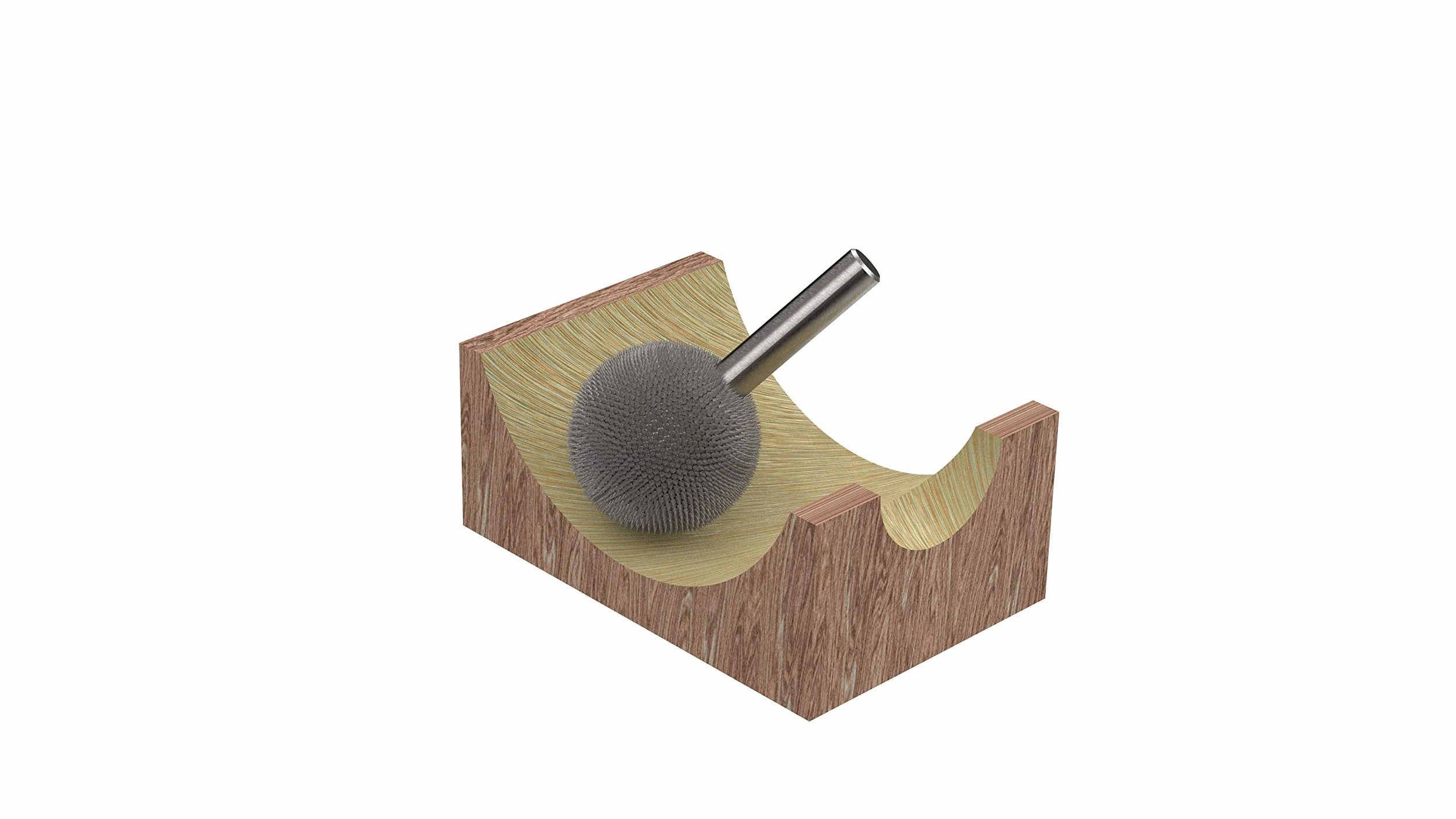 Kutzall Original Sphere Rotationsfräser, 1⁄8" Schaft, Fein - Holzbearbeitungsaufsatz für Dremel, Foredom, Milwaukee Werkzeuge. Abrasive Wolframkarbid-Beschichtung, 3⁄8" (9,5mm) Kopfdurchmesser S-38-EG