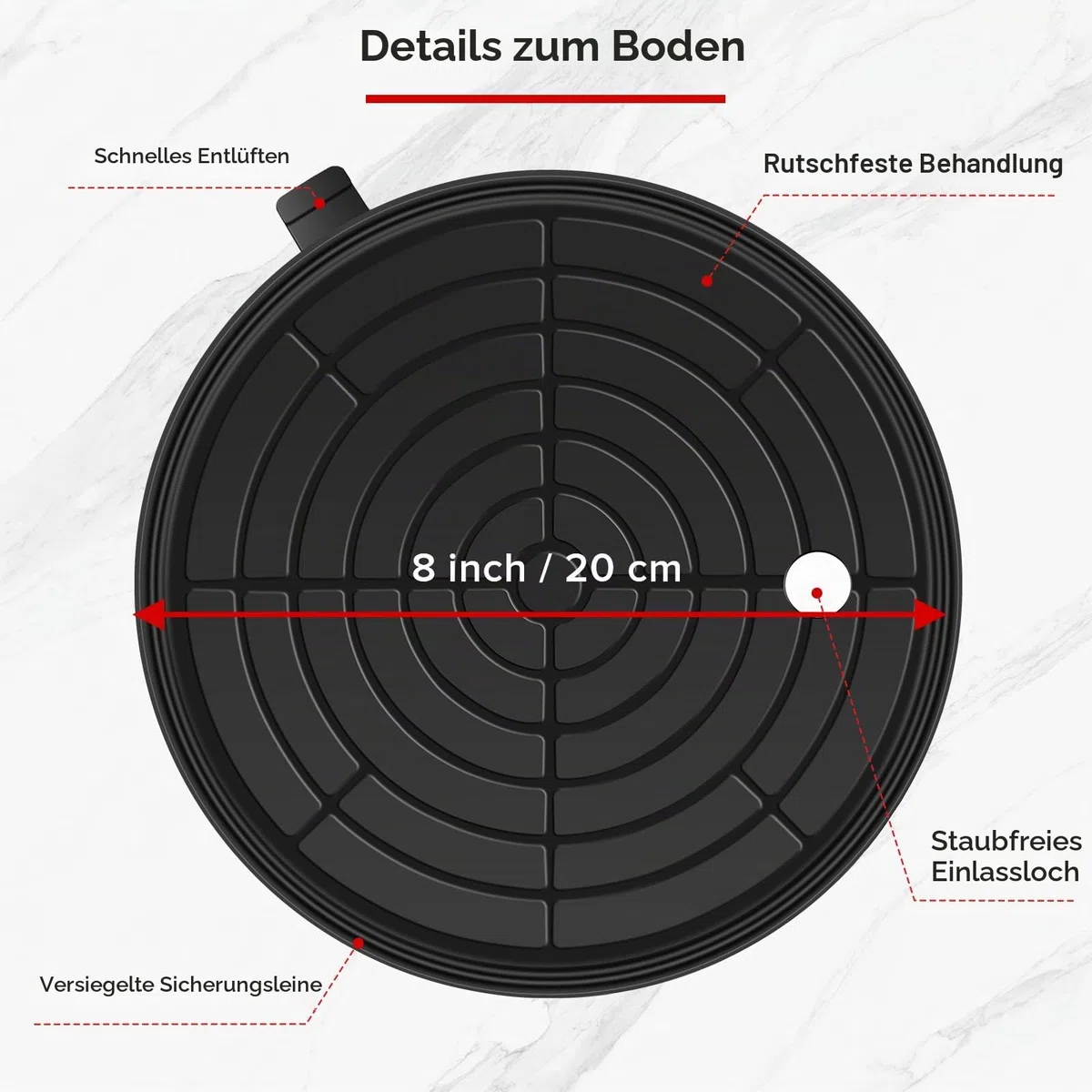 Glassauger 8" Saugheber Vakuum Saugnapf 662 lbs Tragkraft Leistungsstarke Industrielle Saugnapf mit Manometer Zum Anheben Von Großen Glasfliesen, Granit, Inklusive Tragetasche (2 Stück)