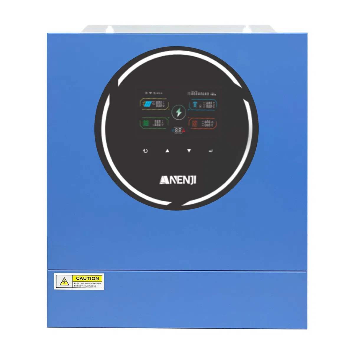 ANJ 4200W Hybrid Wechselrichter 24V 230V Pure Sine Wave, Integriertes WLAN, 2 AC-Ausgänge, 100A MPPT Solar Laderegler, PV 60-500Vdc, Off-Grid Inverter für Lithium (LiFePO4) & Blei-Batterien