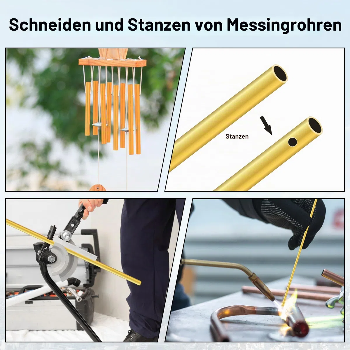 Messingrohre Set mit 2mm/2,5mm/3mm/3,5mm/4mm/4,5mm/5mm/6mm/7mm/8mm, 0,5 mm Wandstärke, 200 mm Länge, LAVMHAB Nahtlos Rundrohr aus Messing für Bastelarbeiten (10 Stück)