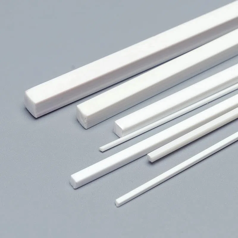 Generisch 50 Stück ABS Kunststoff solide Bar, 50cm Länge, quadratische Stange Stäbe weiß für DIY Sand Tabelle architektonischen Modellbau(3 * 3 * 500MM)