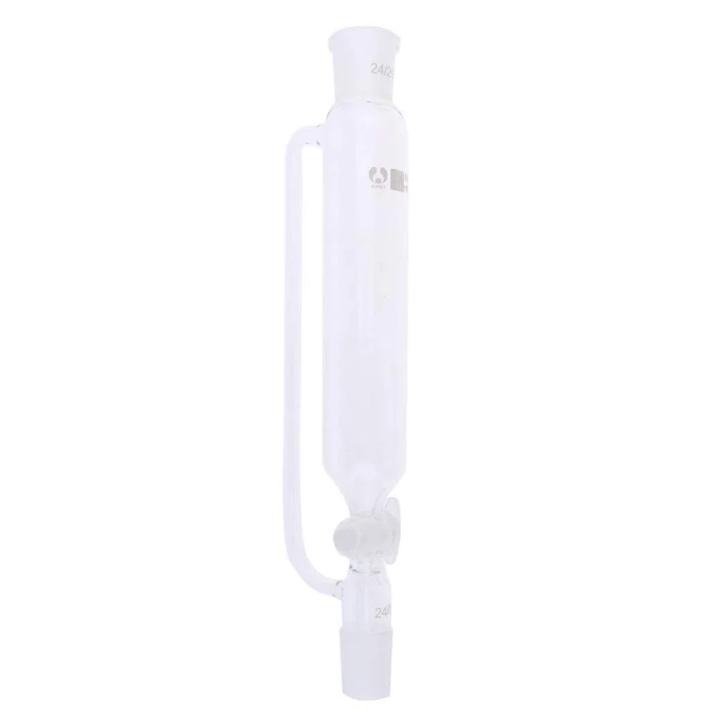 Tropftrichter aus Glas mit Druckausgleichsrohr und Absperrhahn, transparent, 100 ml