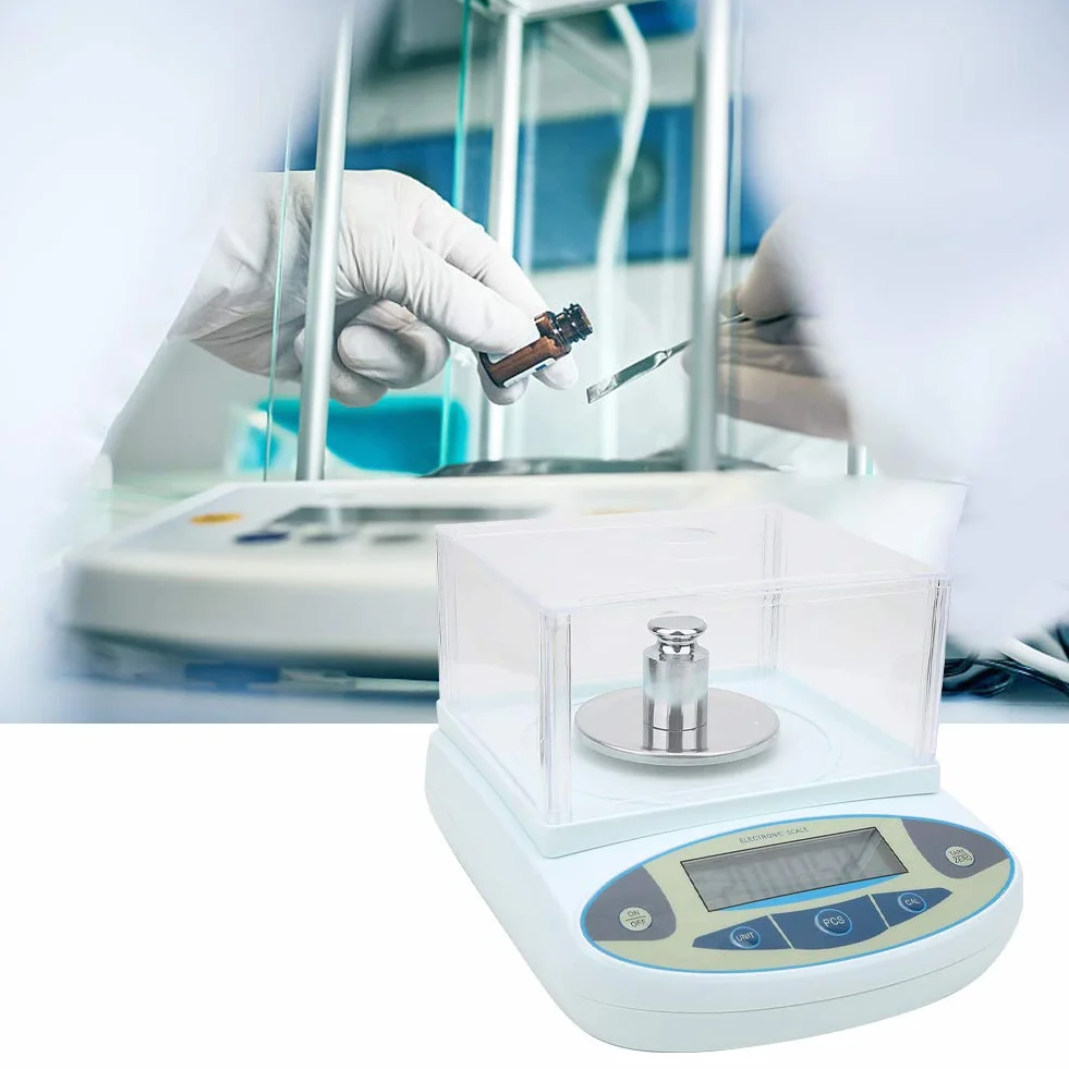 500 x 0,001 g 1 mg Laboranalytische Waage Digitale elektronische Waage Schmuckwaage mit 1 200 g(EU)