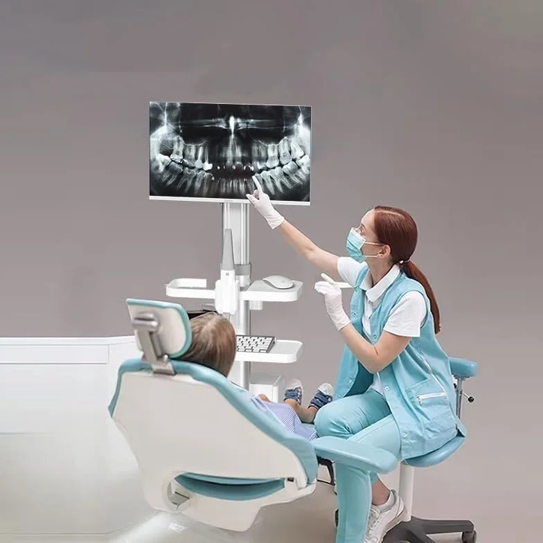 Dental Workstation Trolley Wagen mit Oral Scanning Halterung und Monitorhalterung für Kliniken und Labors