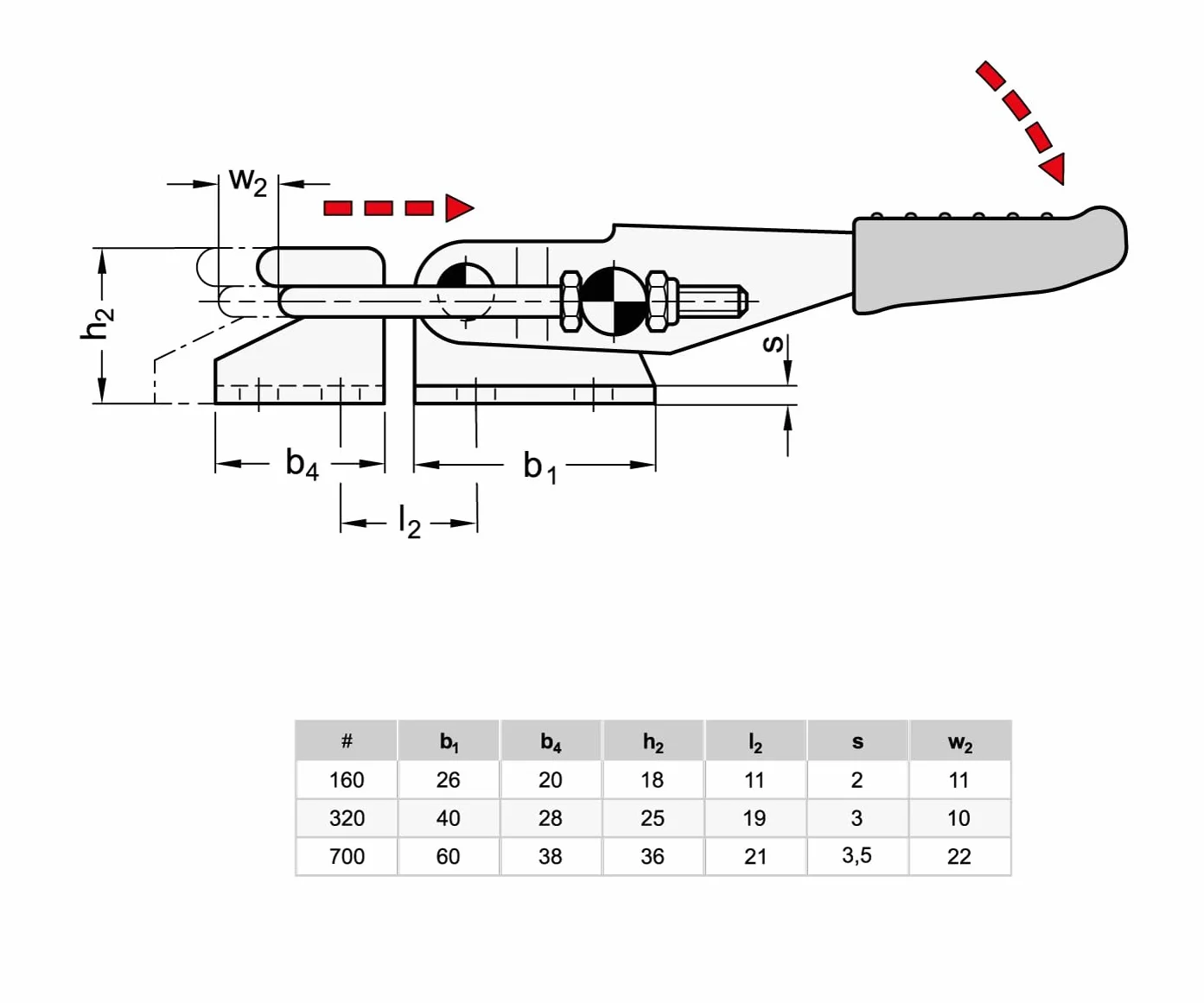 Ganter Normelemente | Verschluss-Spanner für Zugspannung - GN 851-160-T2 | Stahl | verzinkt, blau passiviert | 1 Stück, Haltekraft F: 1600 N