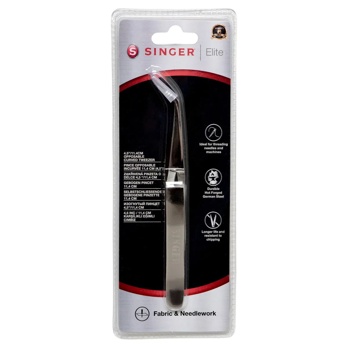 Singer Elite gebogene Pinzette (11,4 cm/ 4,5")