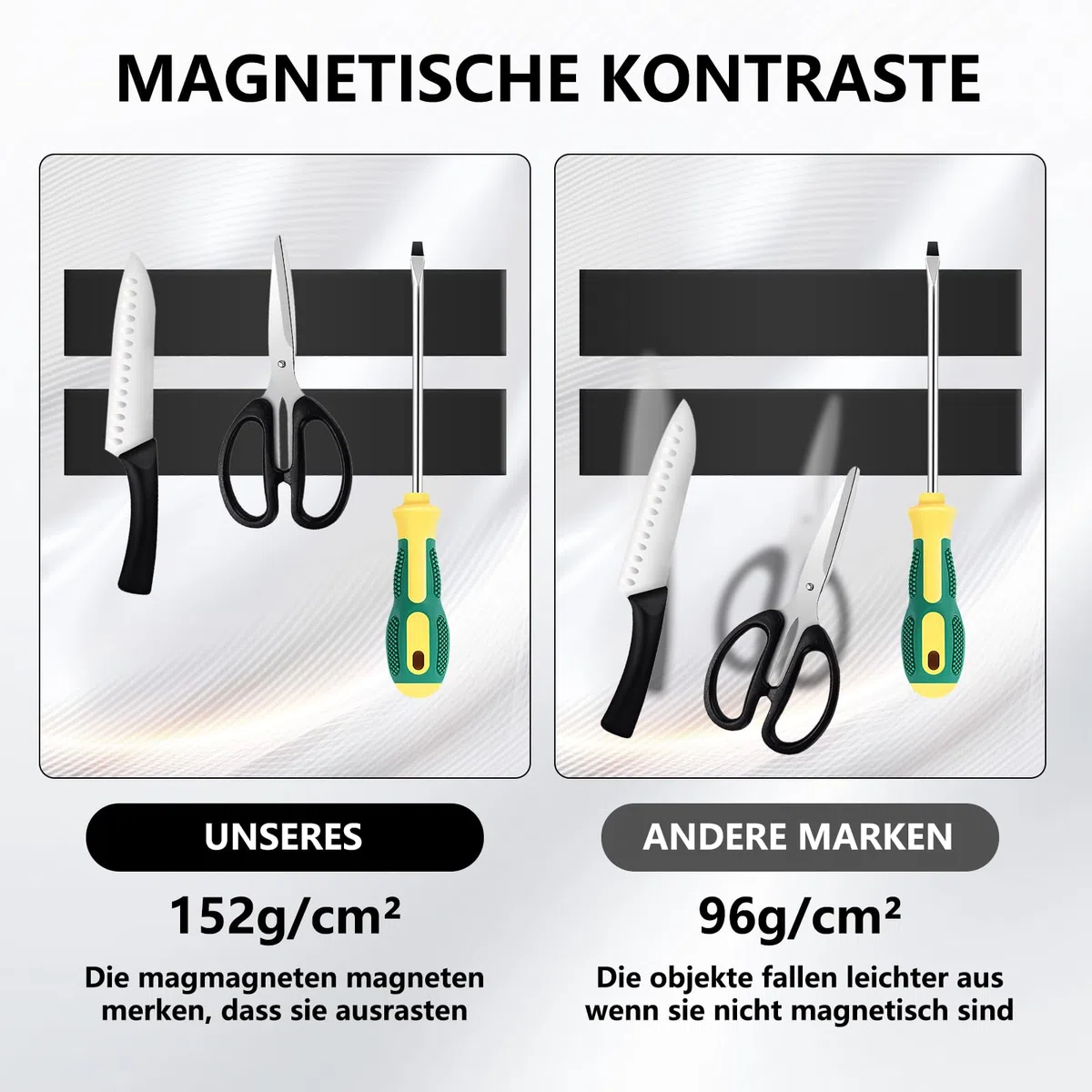 24 Stück Magnetstreifen Magnetklebeband Selbstklebend Stark 150x25x2xmm, 24 Stück Metallplättchen Selbstklebend Set 40mm,Zuschneidbar,mit Kleberückseite