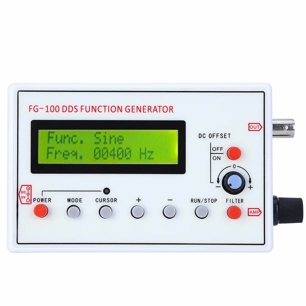 Frequenzgenerator, Signalgenerator, FG-100 DDS, 1HZ-500KHz Funktion Niederfrequenz-Signalgenerator Sägezahn-Sinuswellenform