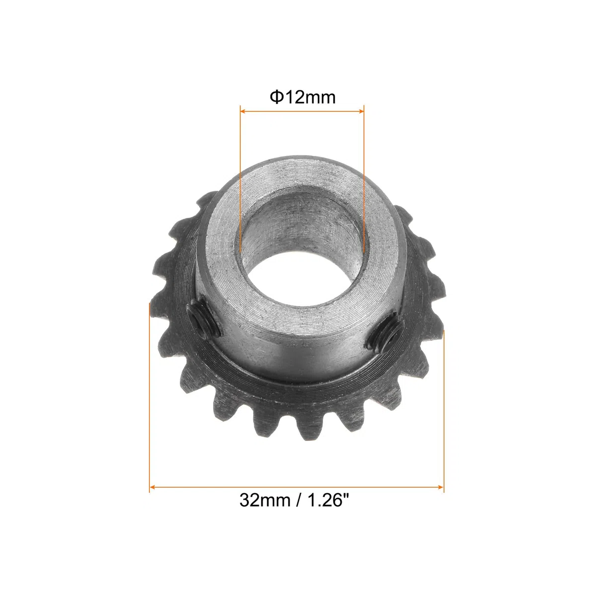 sourcing map Kegelradgetriebe, 1,5 m, 20 Zähne, 12 mm Schaftloch, 1:1, Kegelritzel, 45# Stahl, 1,5 Modul, 90-Grad-Lenkgetriebe mit M5-Befestigungsloch, für mechanische Rotation, 2 Stück
