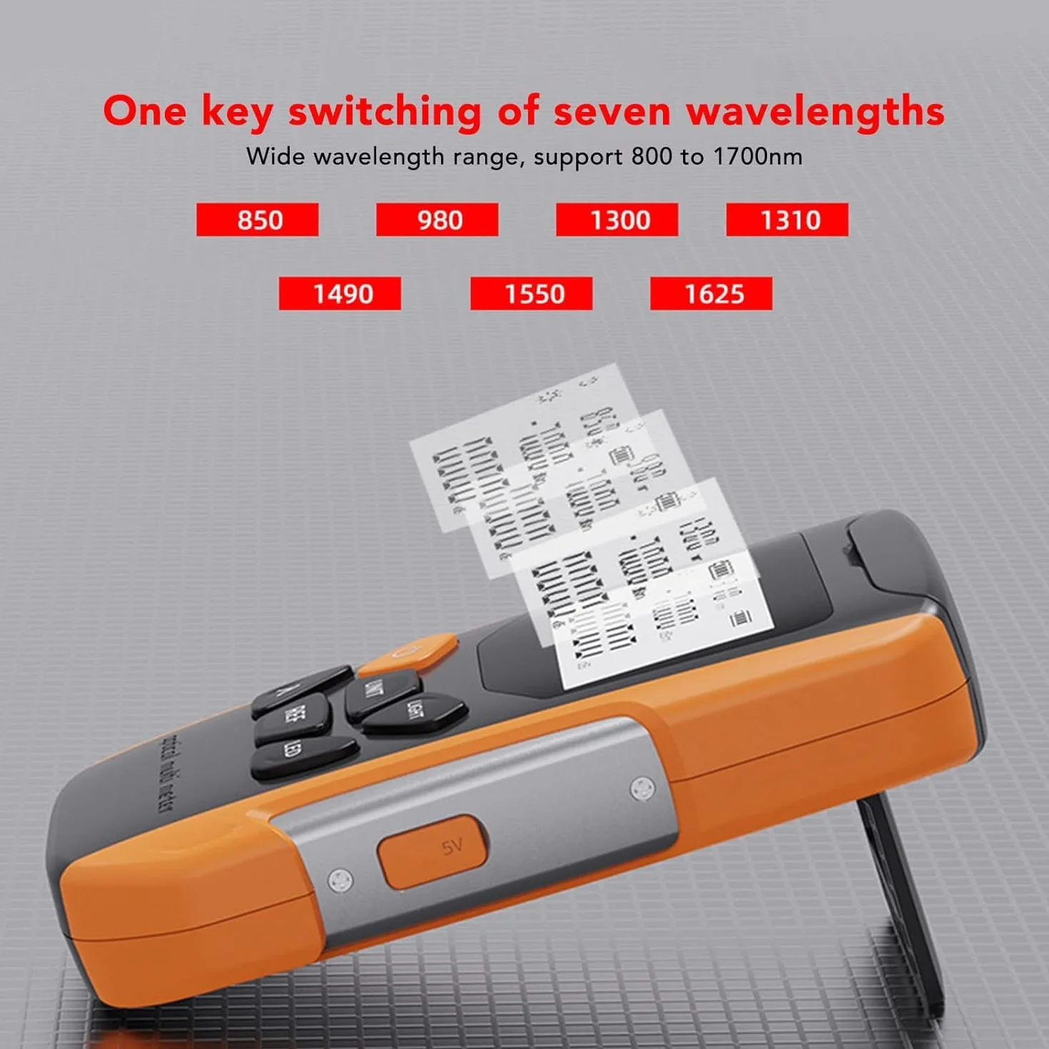 Optisches Leistungsmessgerät, 3-in-1 Optischer Leistungsmesser Mit RJ45 Tester, LED-Licht, OPM Glasfaser Tester LWL Glasfaserkabel Testers mit universelle FC/SC/ST-Schnittstelle