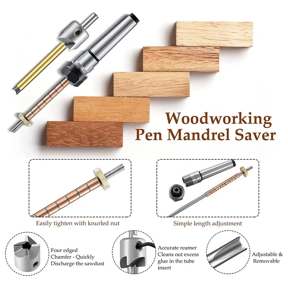 Stiftherstellungs Set Stiftschaft und Stifthalter Verkleidungm Set Holzdrehdorn für die Herstellung Von Stift Holzbearbeitungs Drehmaschinen ZubehöR