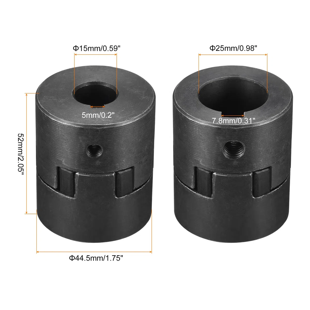 sourcing map Flexibel Kupplung Welle 15mm bis 25mm Motor Kupplungsgelenk 52mmx44.5mm
