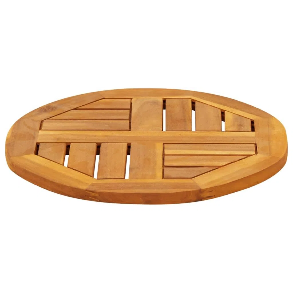 vidaXL Tischplatte Rund Ø40x2 cm Massivholz Akazie - Holzmöbelplatte, Ersatztischplatte