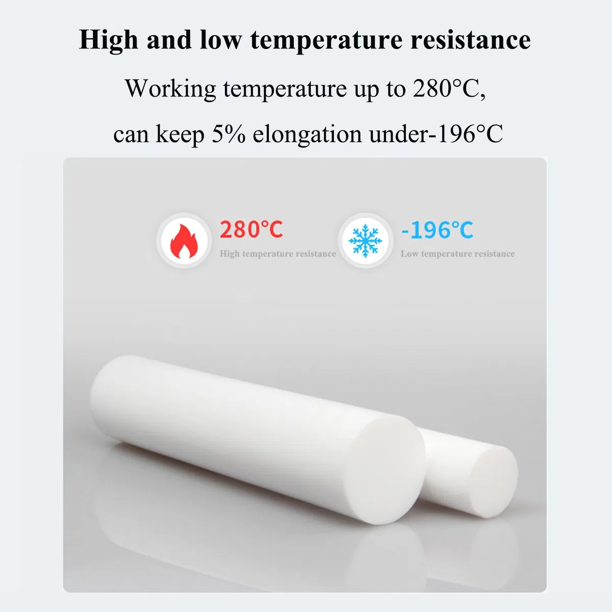 PTFE-Vollrundstab, PTFE-Stab 500 mm, 6–8 mm Durchmesser(8mm)