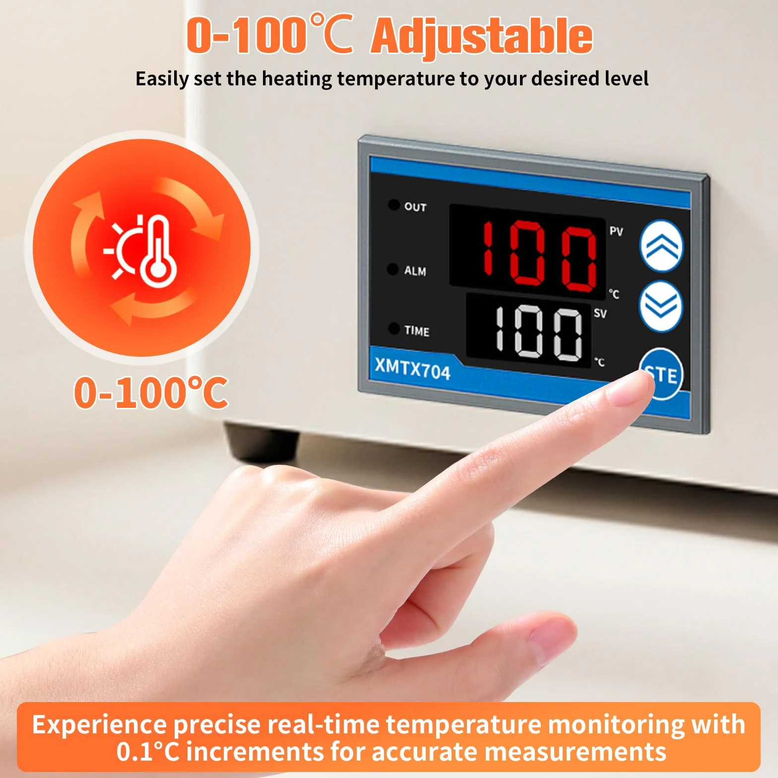 300W Digitales Labor Wasserbad – Laborwasserbad mit Edelstahl-Innenbehälter und Rundum-Heizung, Wasserbad Topf mit Timerfunktion und Wasserlos-Schutz für Labor und Forschung