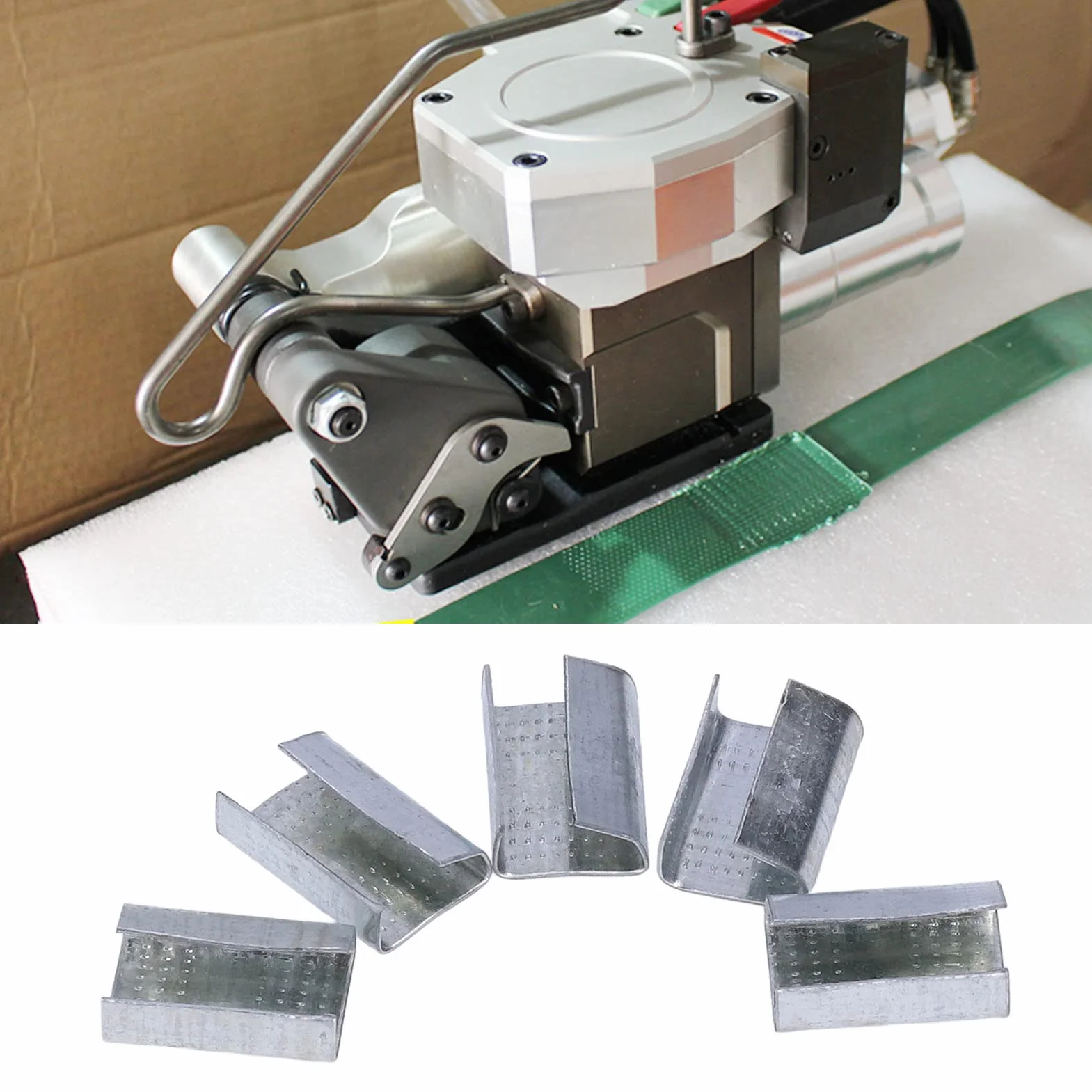 16 Mm Kunststoff-Haustierband, Verpackungsband, Offene Gezahnte Dichtungen, Banding-Umreifungsclips, Kunststoff-Poly-Umreifungsband, Metallschnalle, Packung mit ca. 200 Stück für