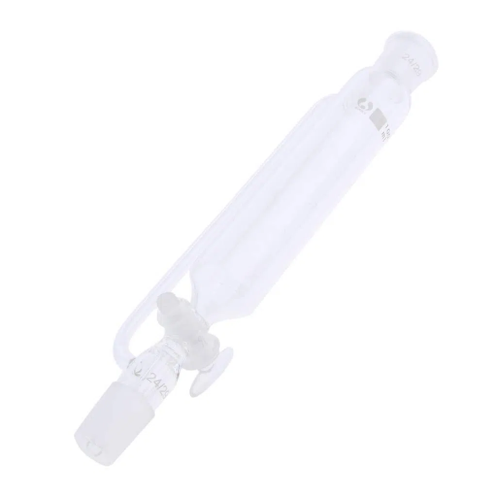 Tropftrichter aus Glas mit Druckausgleichsrohr und Absperrhahn, transparent, 100 ml