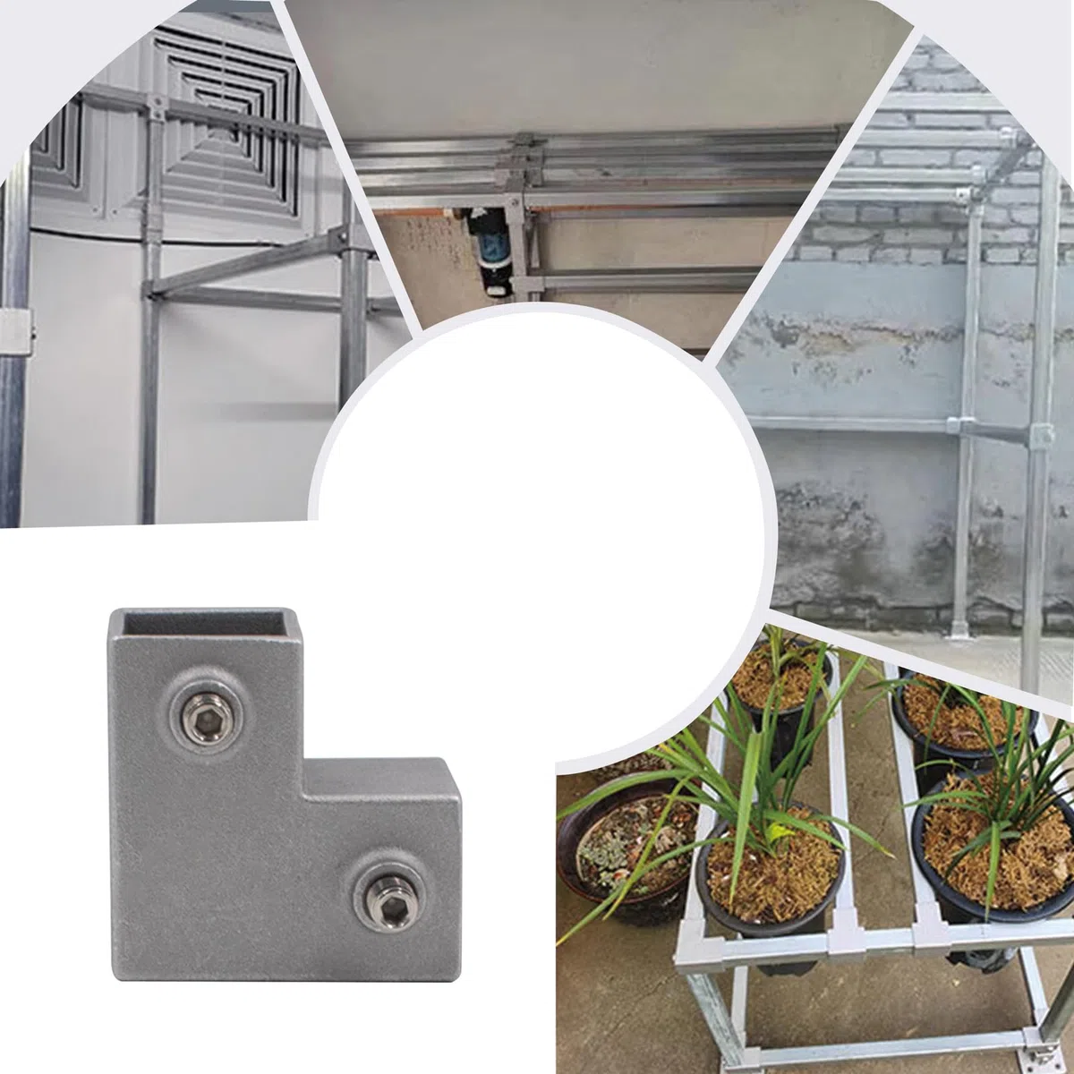 8 Stück Vierkantrohr Verbindungsstück aus Aluminiumlegierung L-förmige 2-Wege Vierkantrohr für 25x25mm Rohranschluss