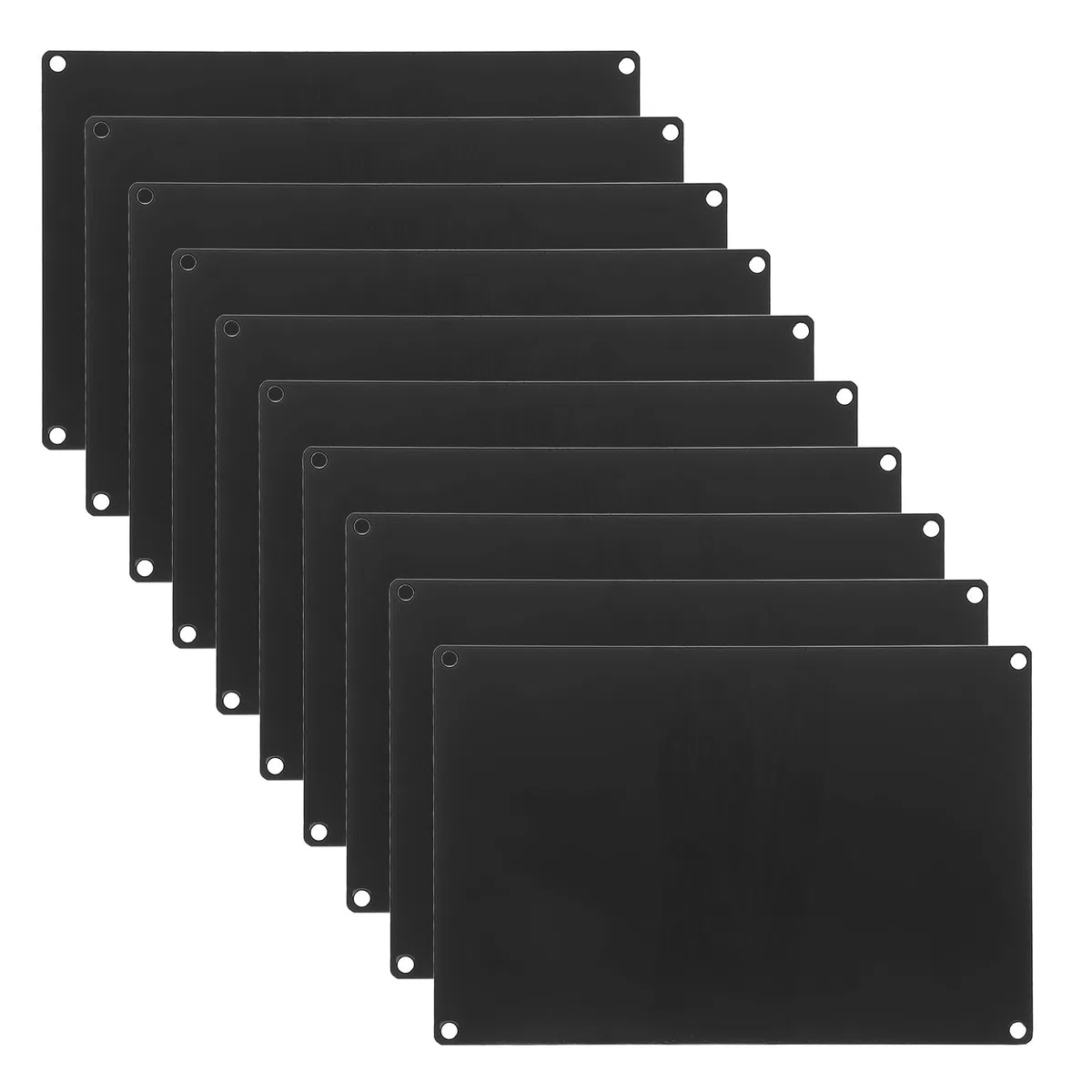 SHINEOFI 10 Stück Schwarze Eloxierte Aluminiumplatten 15x10cm mit Löchern Rechteckige Metall Gravurrohlinge für Industrie Typenschilder und Individuelle Namensschilder