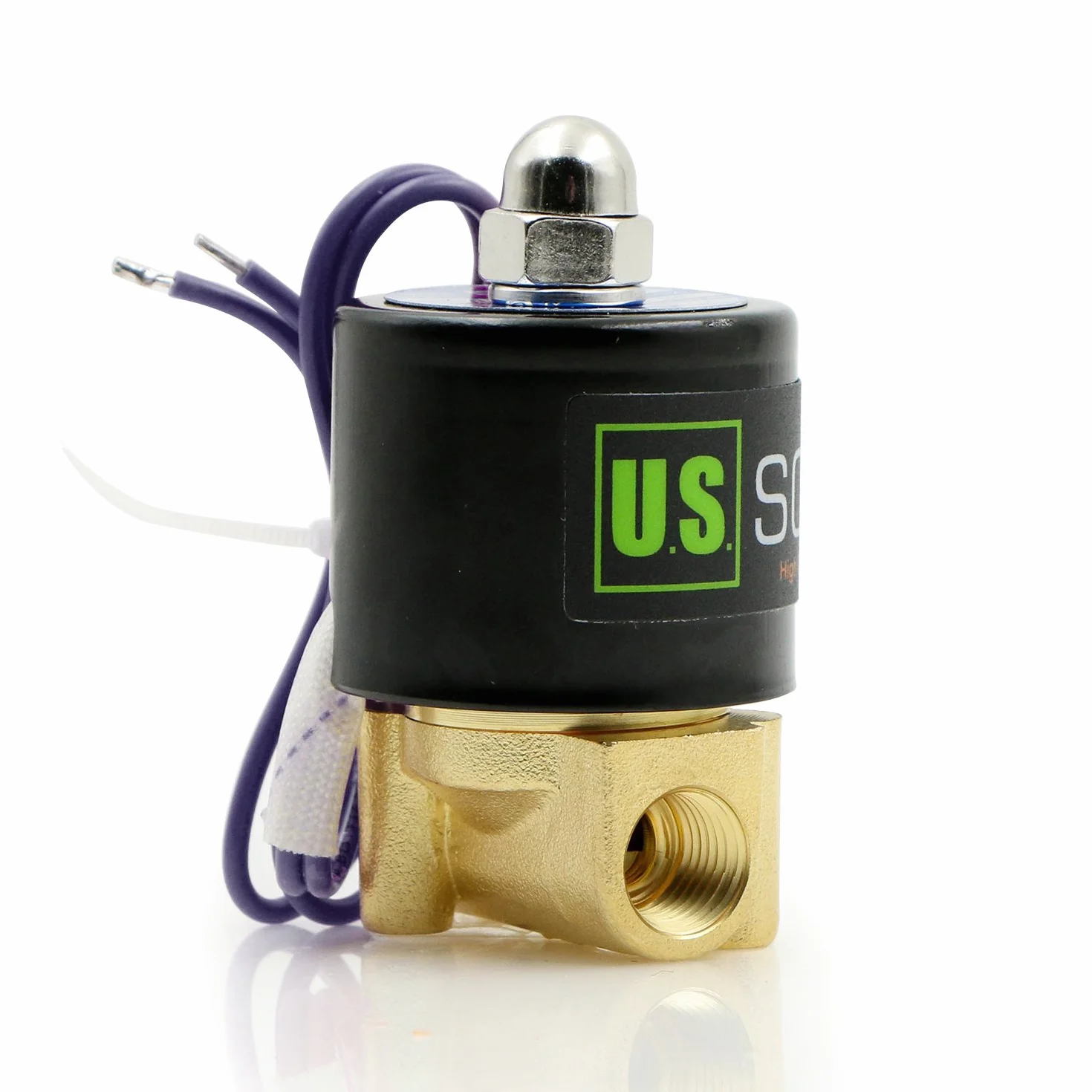 U.S. Solid 1/4" G 12 V DC Messing Magnetventil Direktgesteuert für Wasser Luft Gas Öl NC Brass Solenoid Valve