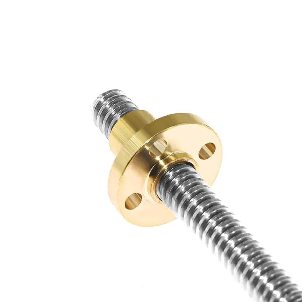 Trapezgewindespindel aus Edelstahl, CNC-3D-Drucker-Gewindespindel T12 mit Messingmutter, for Heimwerkerprojekte, Linearführungen, Gewindestange(Pitch 2mm Lead 8mm,150mm)