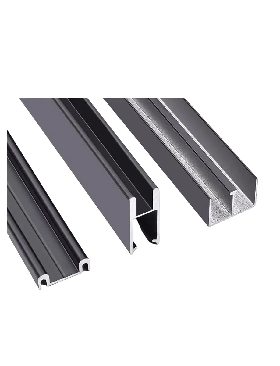 Schienen für Glasschiebefenster, 8-mm-Glastür-Doppelschienenrutsche(Black,80cm/31.5in)