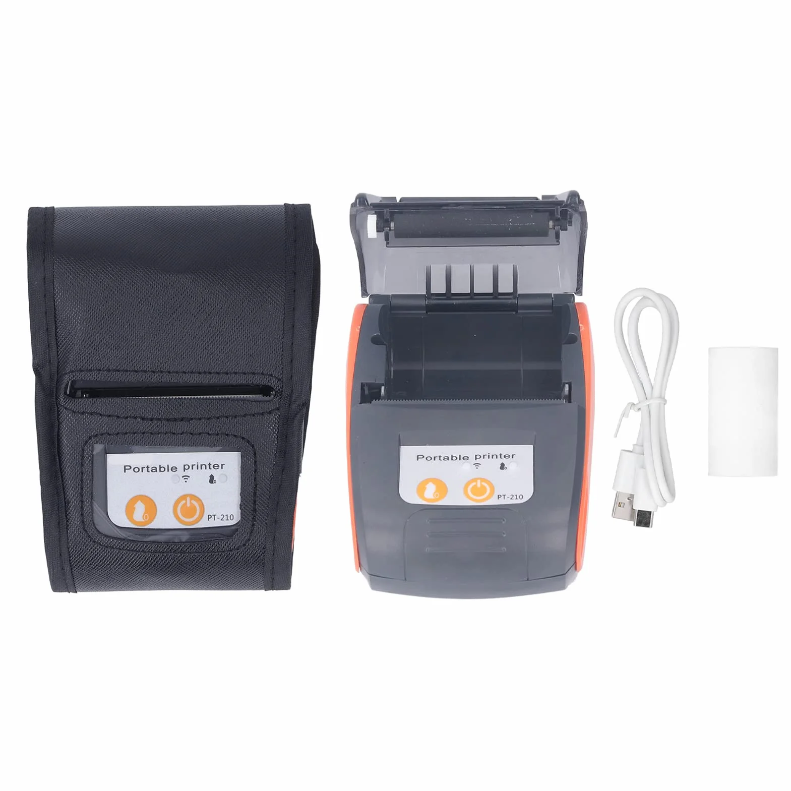 Bewinner Bluetooth-Belegdrucker, Tragbarer 58-mm-MiniPos-Drucker, Persönlicher Rechnungs-POS-Belegdrucker, Mobiler Kabelloser Thermodrucker für den Restaurantverkauf Im (Mit