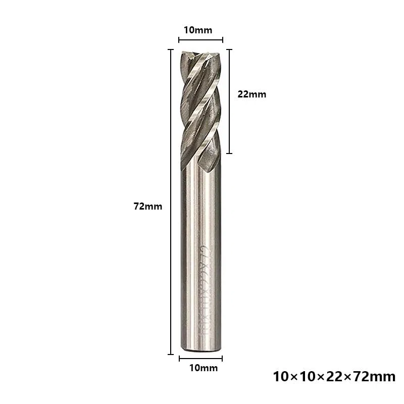 1 Stück 4-schneidiger HSS-Fräser,0 mm–13, mm Hartmetall-Schaftfräser CNC-Fräser for Aluminium, Metall und Stahl Werkzeugmaschinen(13mm)