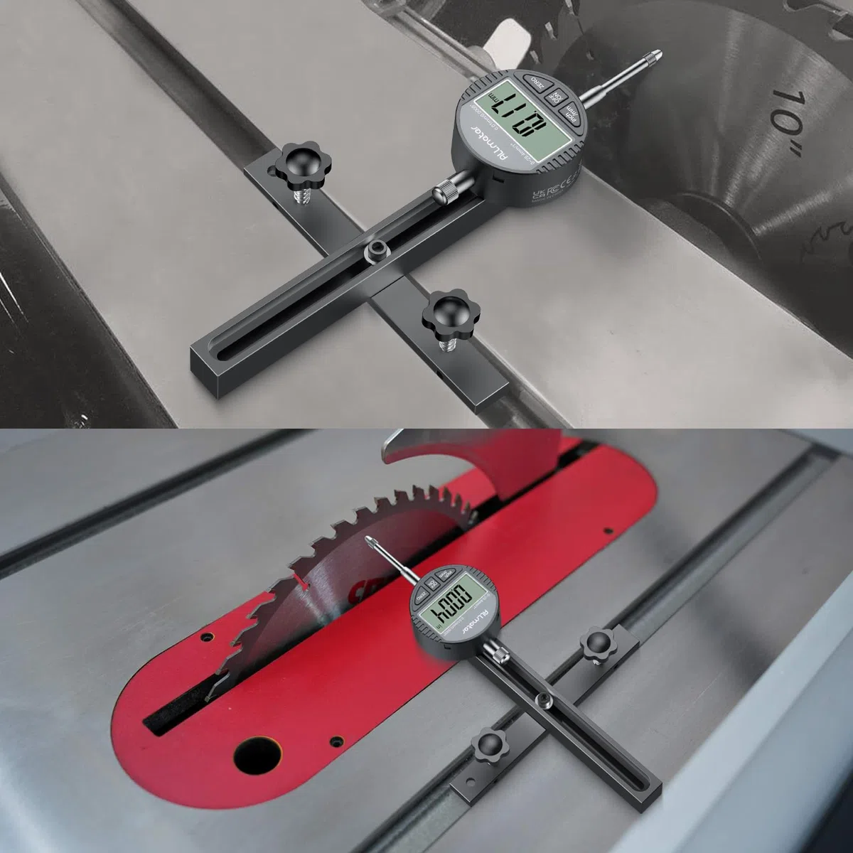 Digitale Tischkreissäge Messuhr 0-20mm, Präzisionsmessung, Anodisierte Aluminiumstangen, Hohe Genauigkeit, Ideale Ausrichtung und Kalibrierung