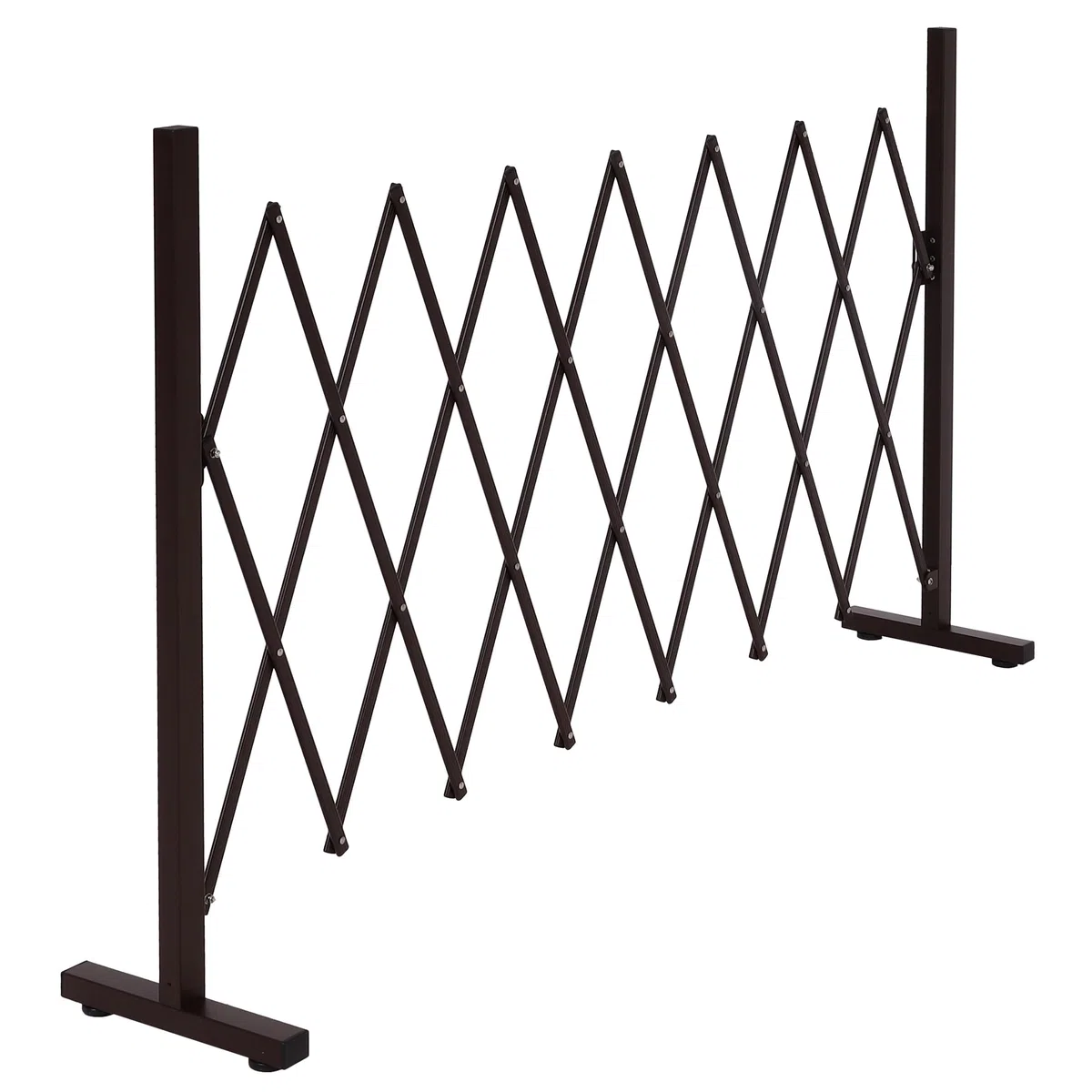 Alu Absperrgitter HWC-K56, Scherengitter Schutzgitter Zaun, ausziehbar schwenkbar Stahl 103x31-200x31cm, braun