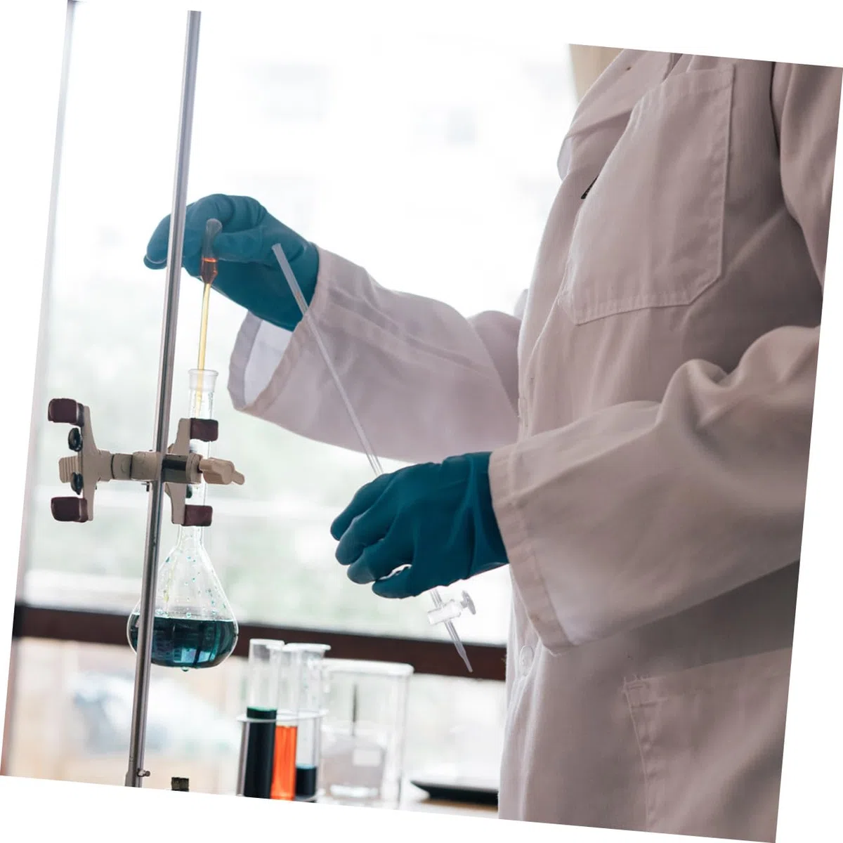 Mipcase Labors Borosilikatbürette Säureglasbürette Säurebürette Gerade Bohrung Glasbürette Chemisches Titrierrohr Rohr Laborglasinstrument mit Absperrhahn für Die Realschule (10Ml)