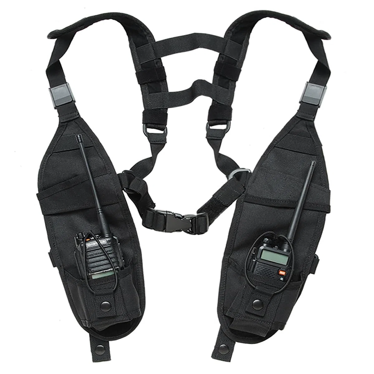 Ubric Universal Double Radio Chest Harness Covert Holster für Feuerwehrmann Sicherheit Baustellen
