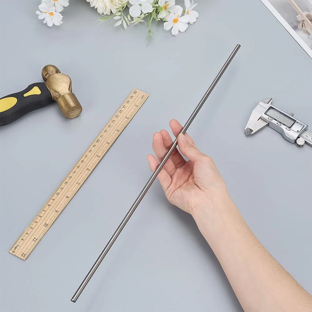 PH PandaHall 3 Stück Titan Rundstab Titanstab Durchmesser 6mm Länge 19 Zoll Für DIY Bastelarbeiten Metallbearbeitung.