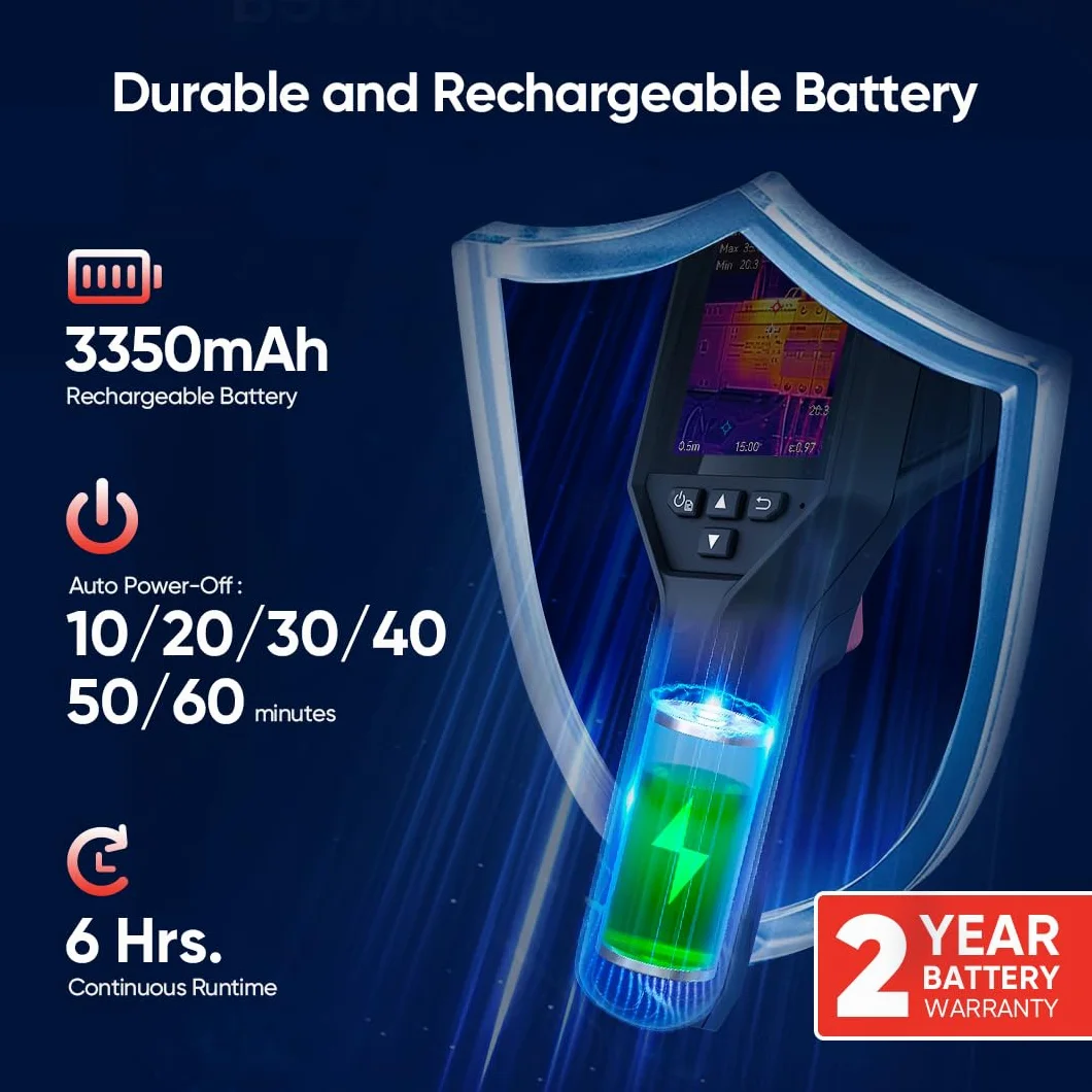 HIKMICRO Wärmebildkamera B01 256 x 192 IR Auflösung, 25 Hz Bildwiederholrate, Wifi Handheld Infrarot-thermokamera 49.152 Pixel 3.2 Zoll LCD Bildschirm wärmebildkameras