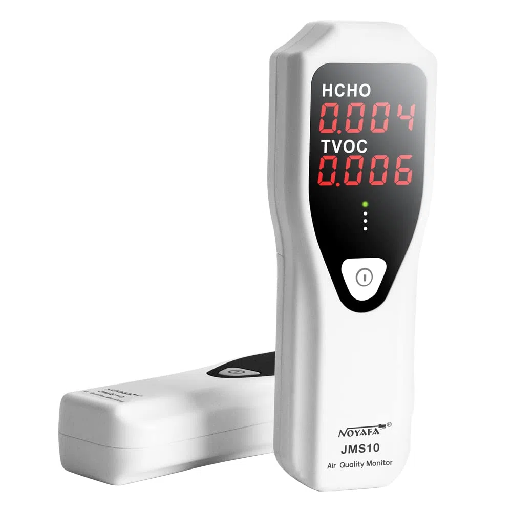 Irfora Tragbarer Formaldehyd-Detektor Raumluftqualitätsmonitor HCHO und TVOC-Monitor mit akustischer Alarm-LED-Anzeige für HVAC-Heimsysteme