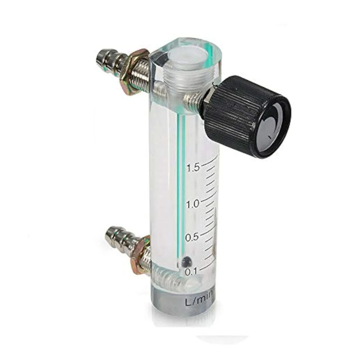 Durchflussmesser mit Regelventil YB-4M Luftdurchflussmesser Gasregler für Sauerstoff, Luft und Gas (0,1–1 l/min)