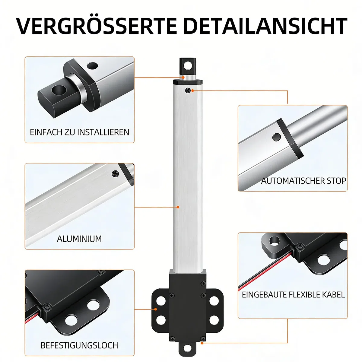 Micro Linear Actuator 12V 50N Linearantrieb Motor 50mm Mini Electric Lineartechnik für Auto Auto RV Elektrischer Türöffner Linearmotor Linearantrieb 50N 50mm Linearaktuator Motor