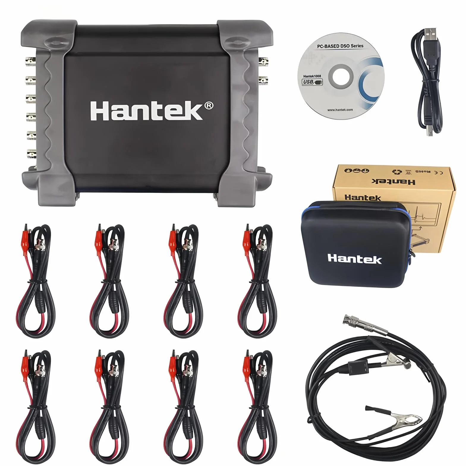 Hantek 1008C PC USB-Diagnosegerät Diagnosegerät für PC /8 Kanäle Program Multi-function Generator Oscilloscope