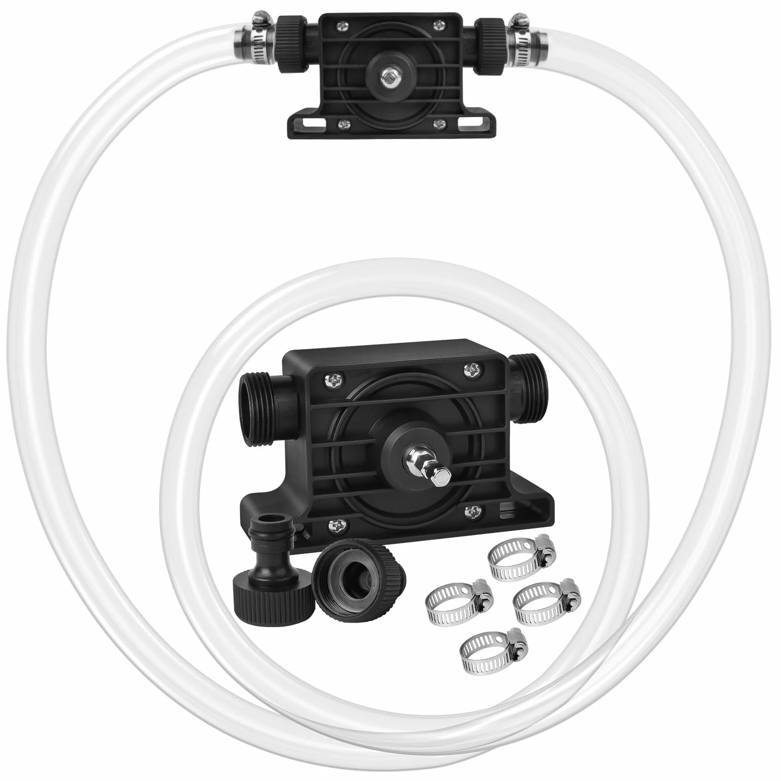 Flintronic Bohrmaschinenpumpe, Wasserpumpe, 900 L/H Selbstansaugende Transferpumpe, Akkuschrauber Pumpe, mit 2m Schlauch aus, für Wasser Öl Kraftstoffe Dieselmotoren FlüSsigwasser | Max 3500 U/min